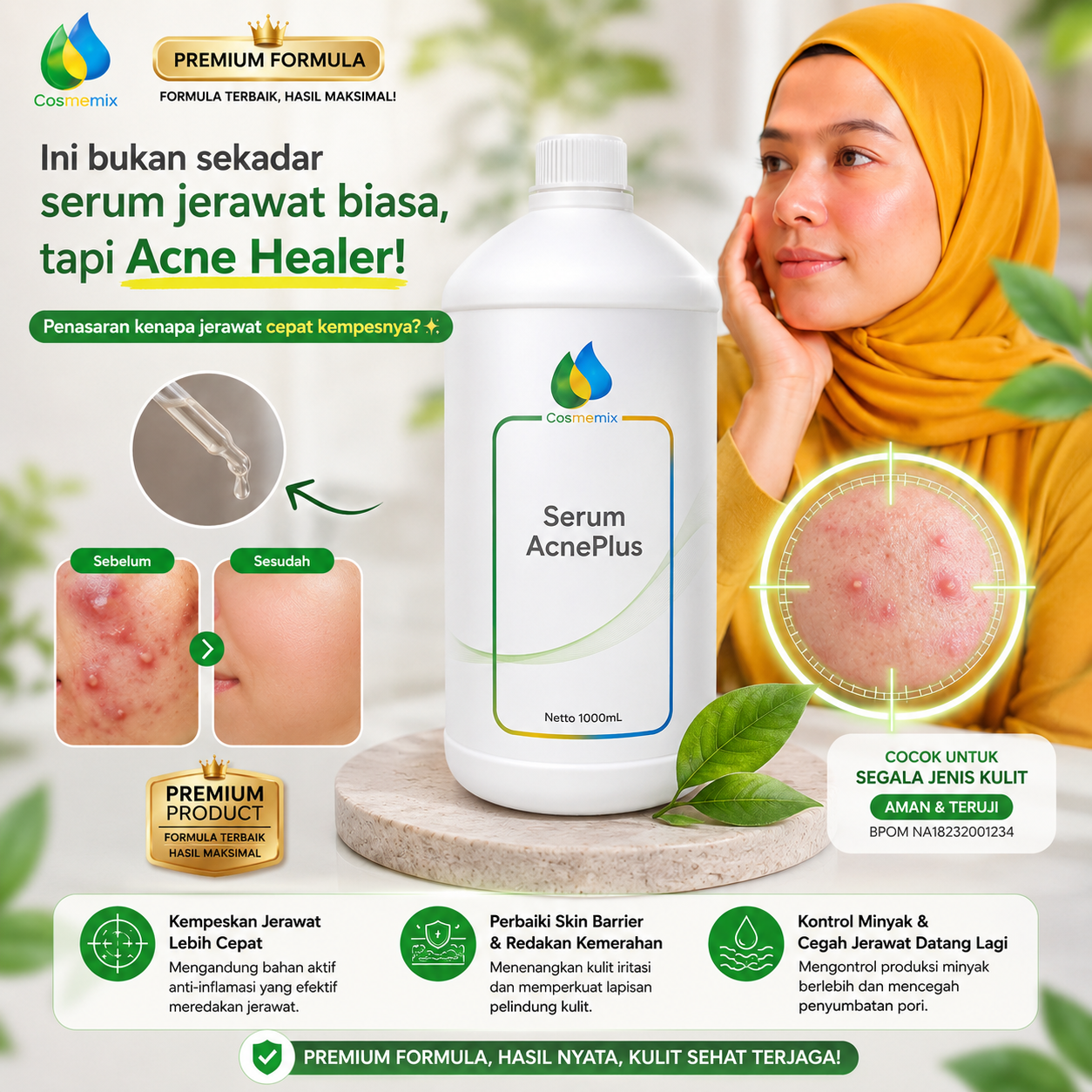 Cosmemix 1 Liter Serum Acne (Pre Order)