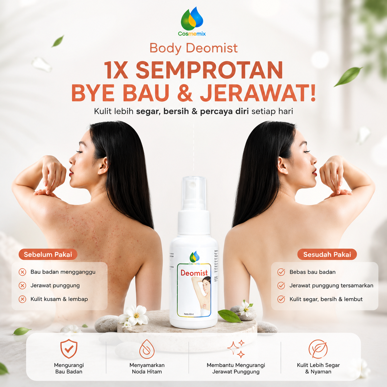 Cosmemix Deomist Deodoran Bodymist 60ml